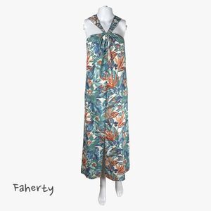 Faherty Women's Bay Twist Midi Dress in Floral Combo Size S Boho Galm Casual